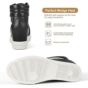 Ckrola Womens Fashion Platform Shoes Hidden Wedge Heel High