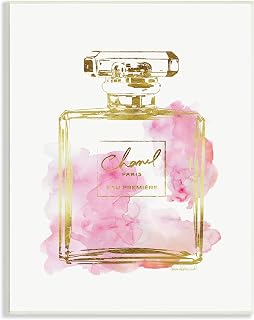 Stupell Industries Glam Perfume Bottle Gold Pink Oversized Wall Plaque Art, Proudly Made in USA, 13 x 19