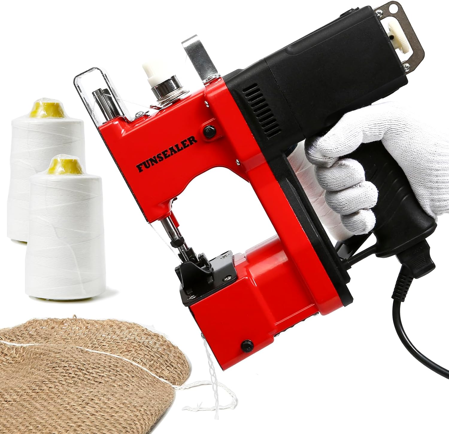 Bag Sewing machine, Heavy Duty Bag Closing Machine For Burlap Bags Sand Bags With 2 Rolls of Thread Single thread