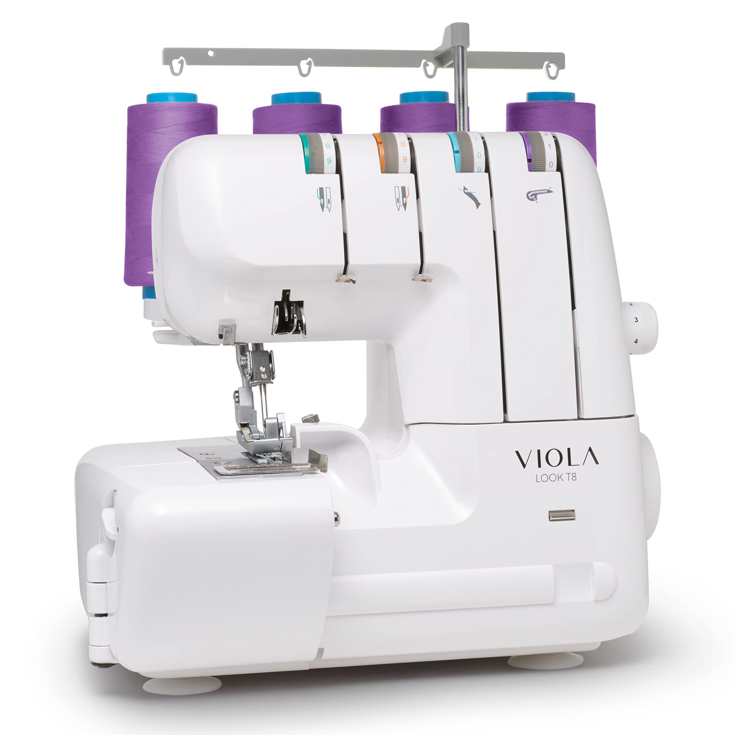 VIOLA LOOK T8 Surjeteuse avec Différentiel, Enfilage Simplifié, Machine à Coudre Overlock Facile à Utiliser 2/3/4 Fils, Lumière LED, Silencieuse