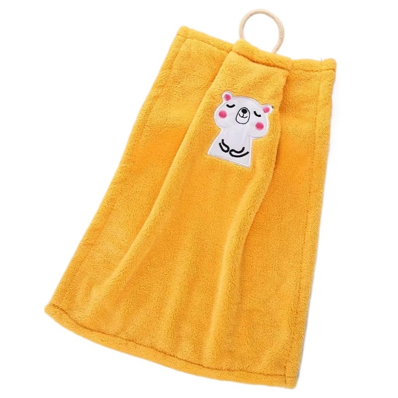 WSQHAO 5Pcs Animal Embroidered Hand Towel Absorbing Design For Kitchen & Bathroom for Hand(Yellow)