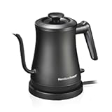 Hamilton Beach Compact 20 oz&period; &sol; 0&period;6 Liter Gooseneck Electric Kettle for Boiling Water&comma; Pour Over Coffee&comma; Tea&comma; Ultra Fast Heating With 1200 Watts&comma; Stainless Steel BPA-Free Interior&comma; Black &lpar;41045&rpar;