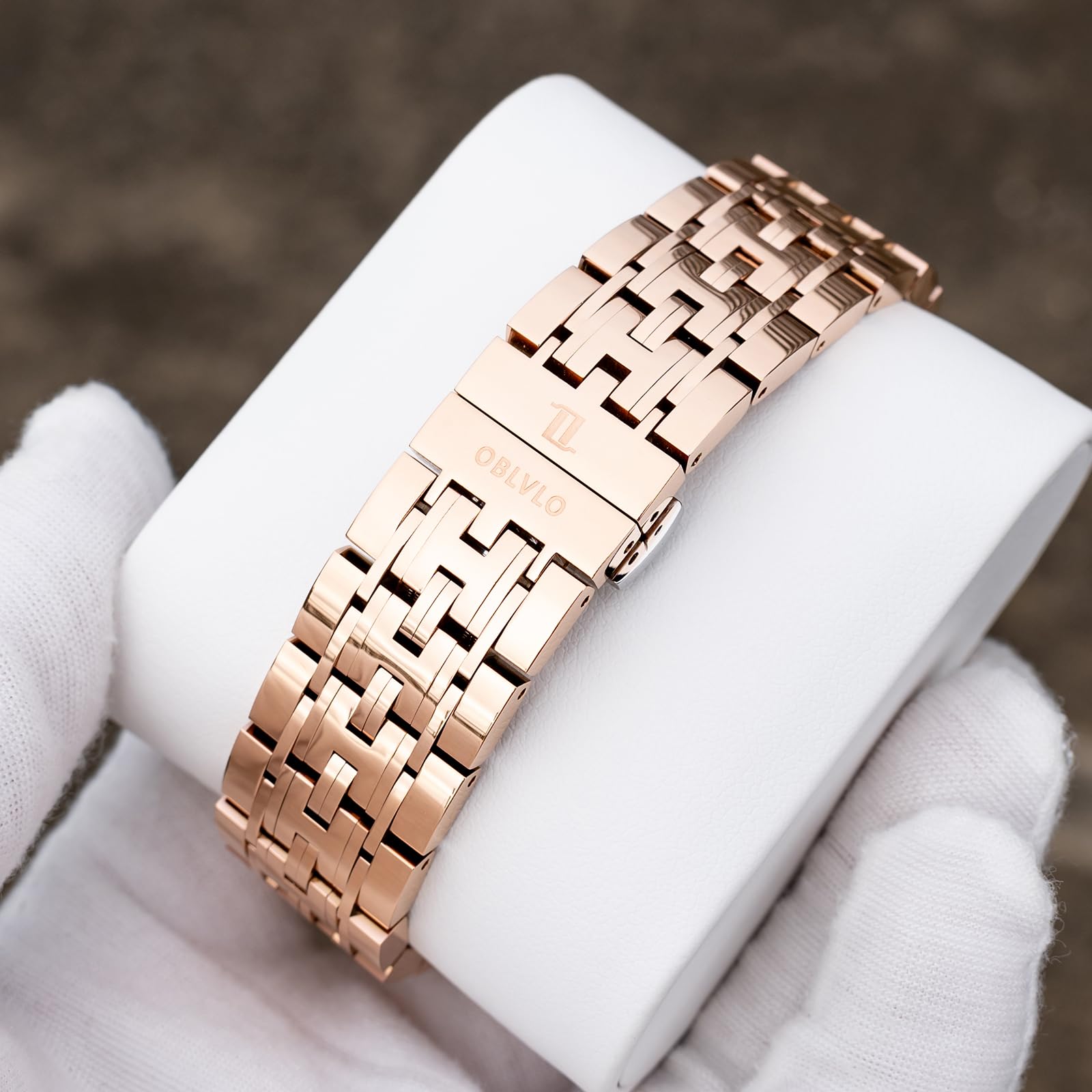 OBLVLO GCM-MUT Orologio da uomo di lusso in acciaio inossidabile 316L con fasi lunari con lunetta con diamanti multifunzione 24 ore