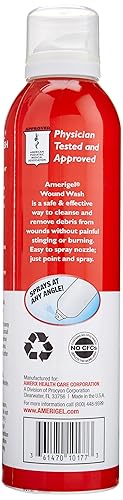 Miniatura 5 de AMERIGEL Paquete total de primeros auxilios  Grande  Apósito para heridas de hidrogel (1 oz.)  Solución de limpieza de primeros auxilios para lavado