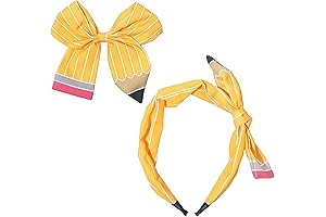 Back to School Headband for Girls: Yellow Pencil Power