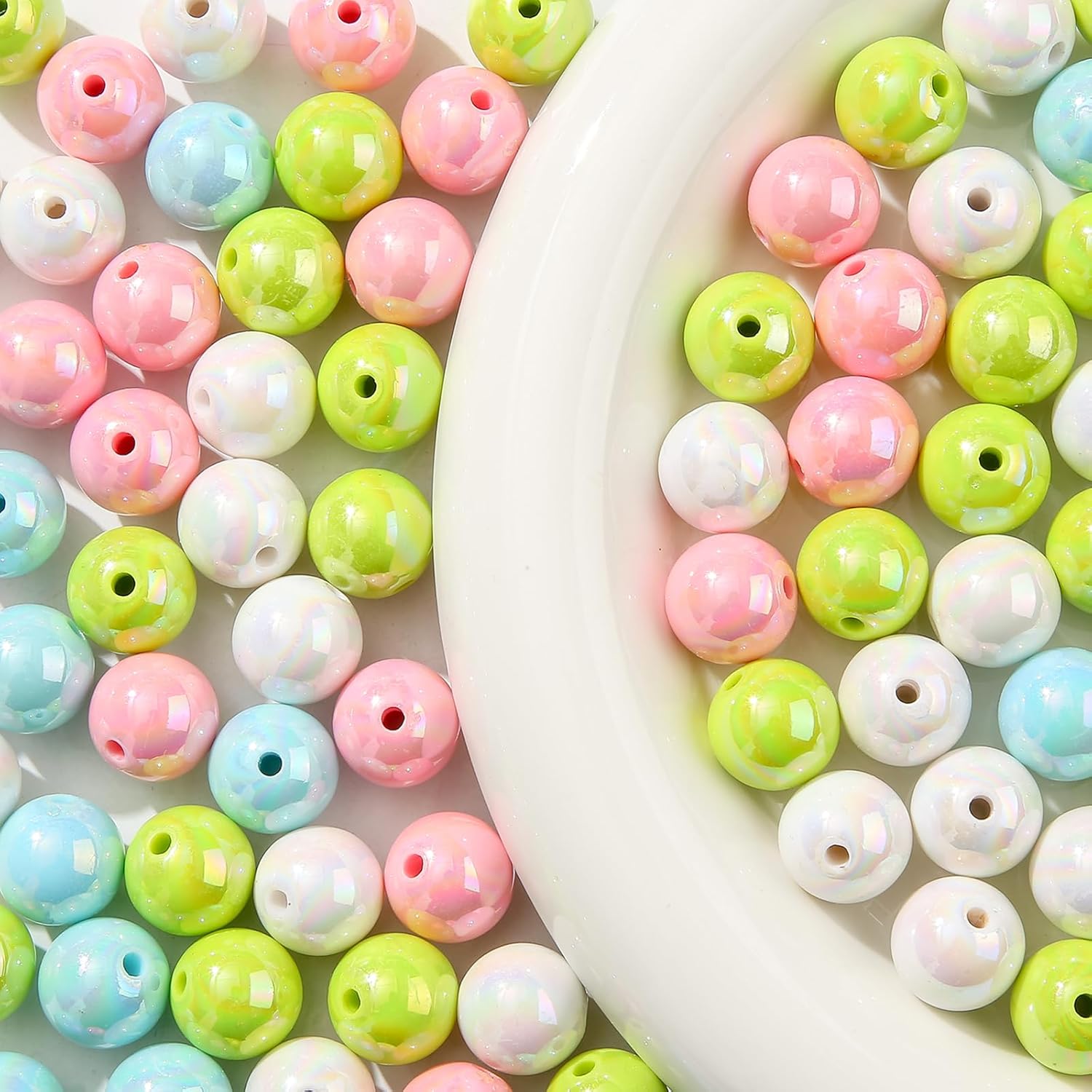 16mm Acrylic Beads 100pcs Chunk Bubblegum Bead Beads for Pens for Necklace Jewelry Bracelets DIY Crafts Making (greenpink) - Image 7