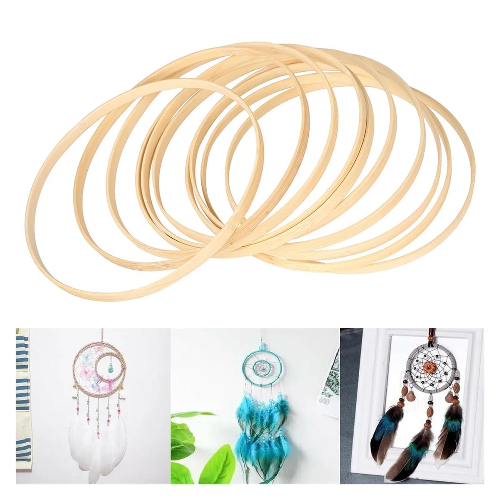 10 Uds. Anillos de bambú Aros Florales Anillos Corona