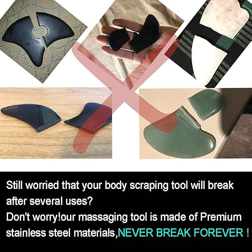 Miniatura 5 de Gua Sha Tools, herramienta de raspado de acero inoxidable, tabla de masaje, herramienta quiropráctica, herramienta de terapia física, gran