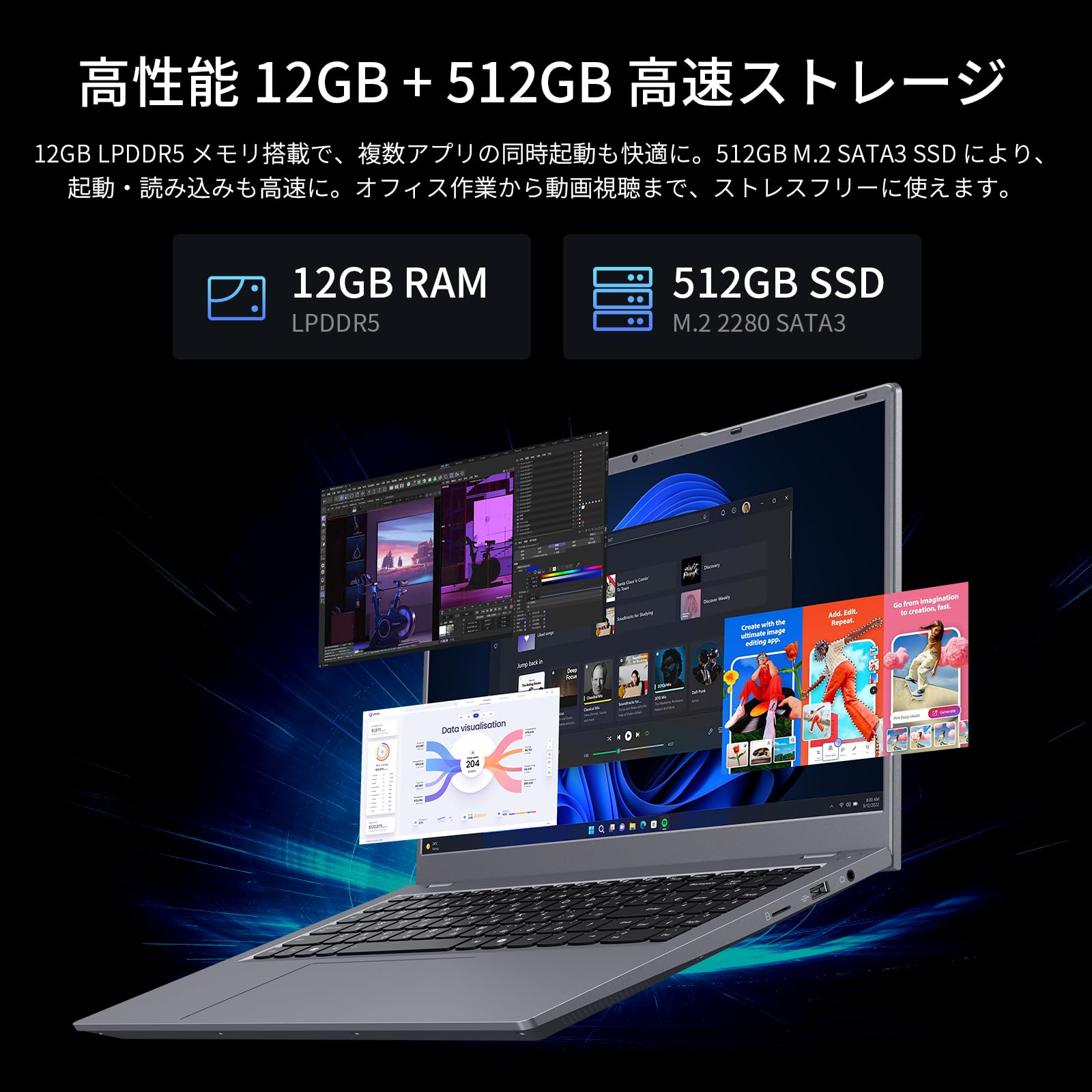 Amazon.co.jp: UOWAMOU ノートパソコン 15.6 インチ Office 2024 標準