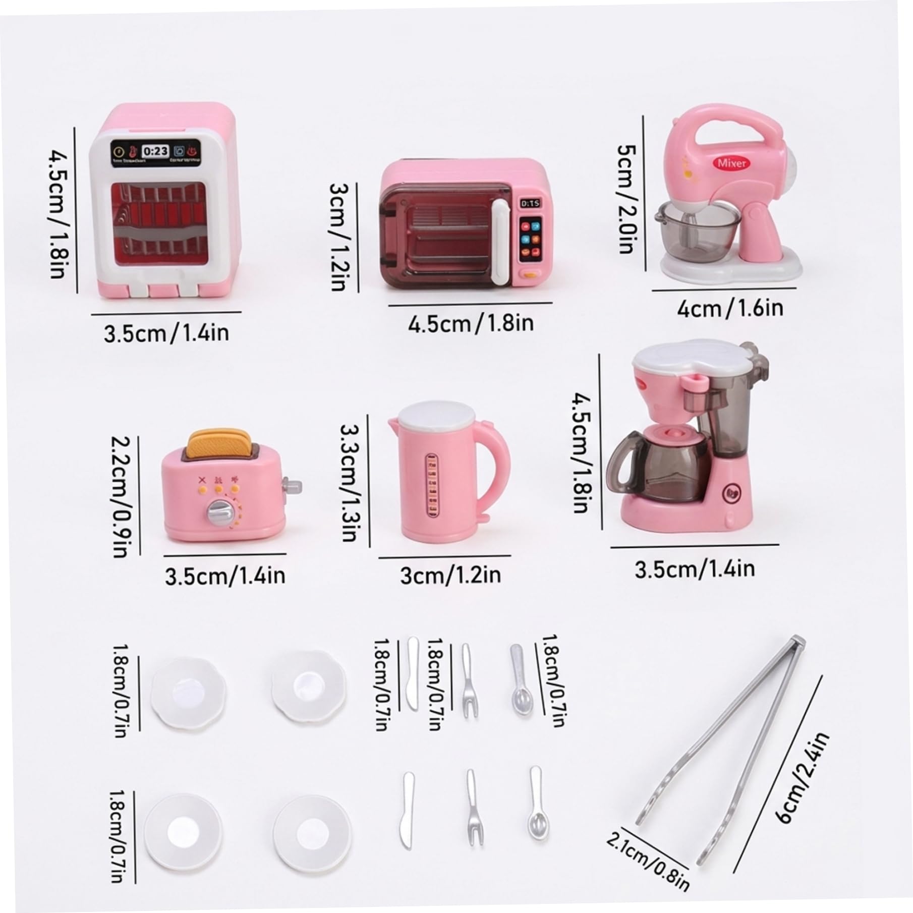 Set da cucina per bambini, giocattolo da gioco con forno a microonde funzionante, tostapane e macchina per il caffè, oltre 6 mini elettrodomestici per assemblaggio fai-da-te, giocattoli da cucina per