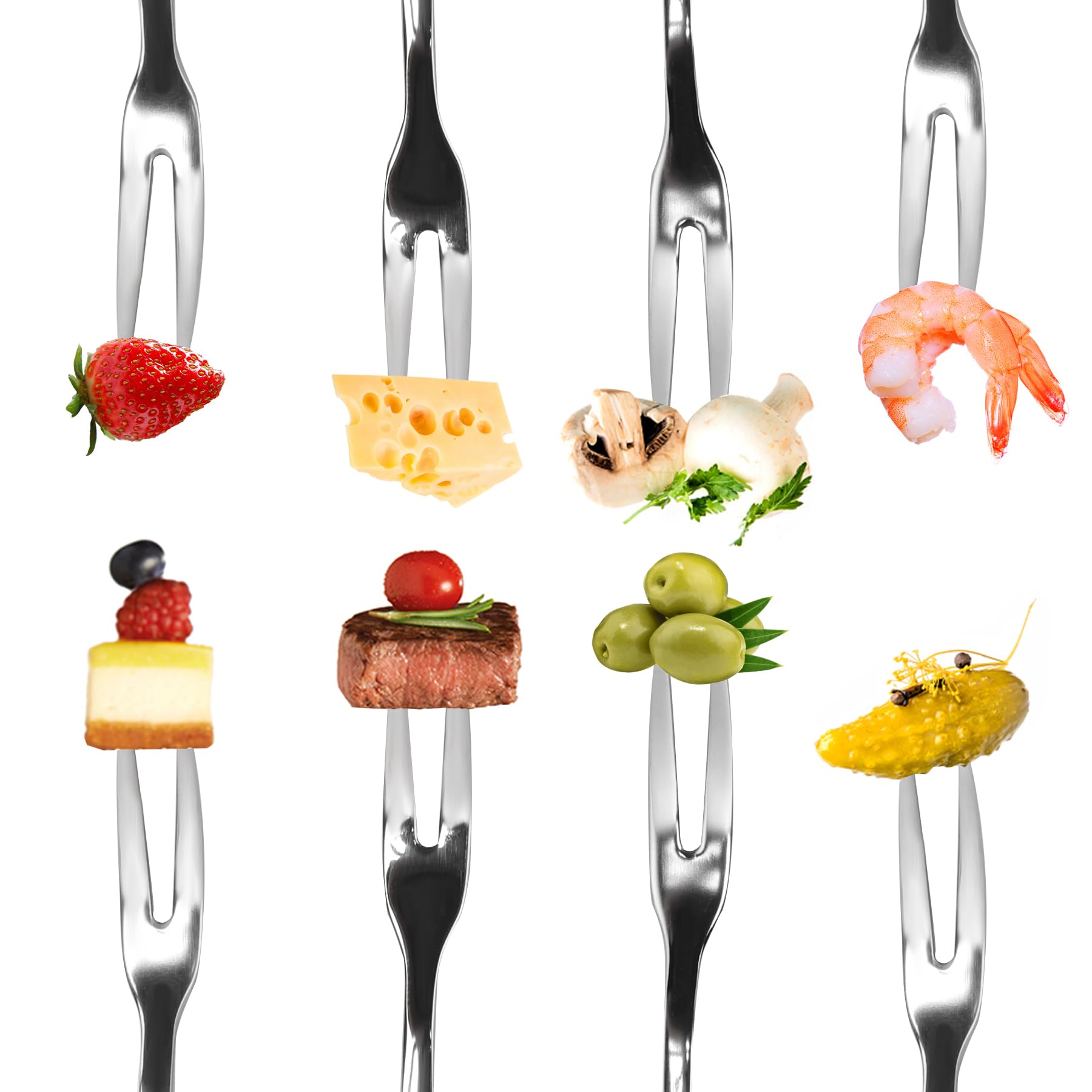 6 Pack Small Forks for Appetizers Seafood Pickle Cocktail, Stainless Steel — Amazon image 2