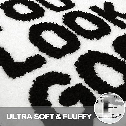 Miniatura 2 de Lukinbox Tapetes de baño de lujo, microfibra suave absorbente de agua, tapete de baño para baño, color blanco con texto en inglés You Look Good,