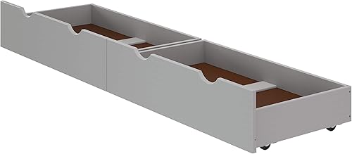 Miniatura 1 de Cajones de almacenamiento debajo de la cama, juego de 2, organizadores con ruedas de madera maciza, se adapta a marcos de cama de 9.75 pulgadas o