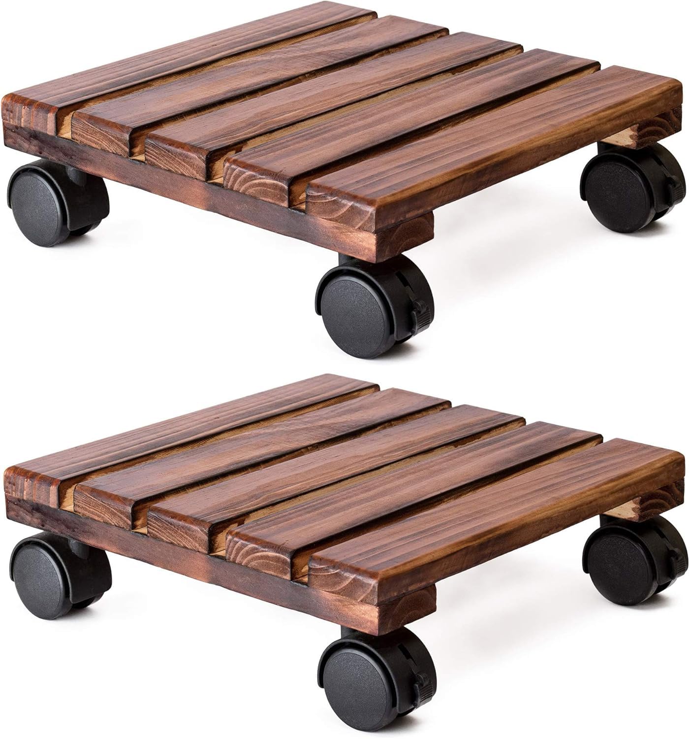 Khezzart Roller Flower Pot 12 Inch Heavy Duty Square Plant Caddy, Sheesham Wood Roller Flower Pot Outdoor Caddy Indoor Plants Dolly Wooden Plant Stand with lockable wheel set of 2 brown (B0BVWCJ4YP) Amazon Price History, Amazon Price Tracker