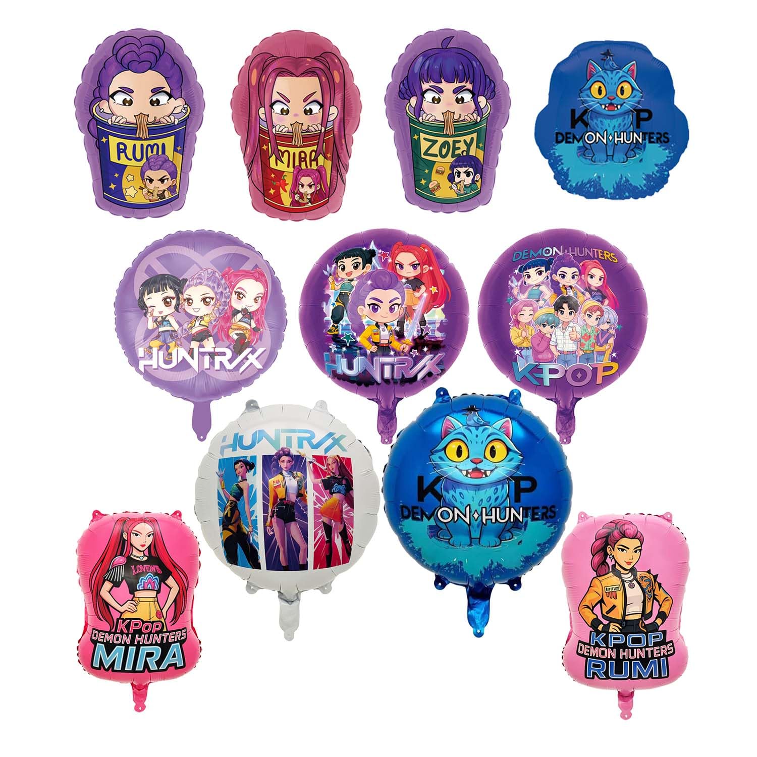 11pcs Balloons Birthday Party Mylar Foil Balloons for Kpop Themed Birthday Party Decorations Supplies