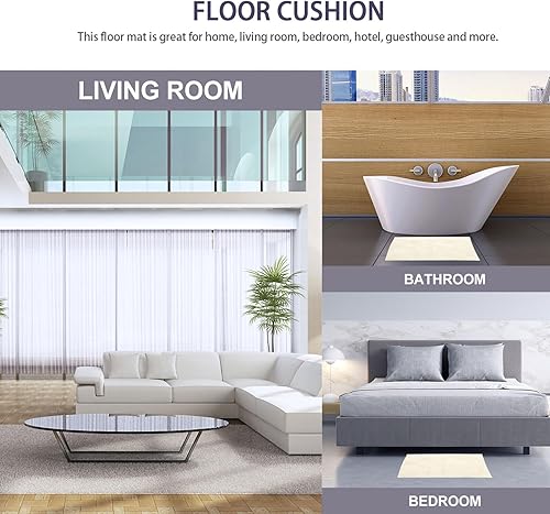 Miniatura 4 de NUOBESTY Tapete absorbente antideslizante para baño, tapete de ducha de poliéster absorbente de agua para bañera, cocina, suelo mojado, blanco