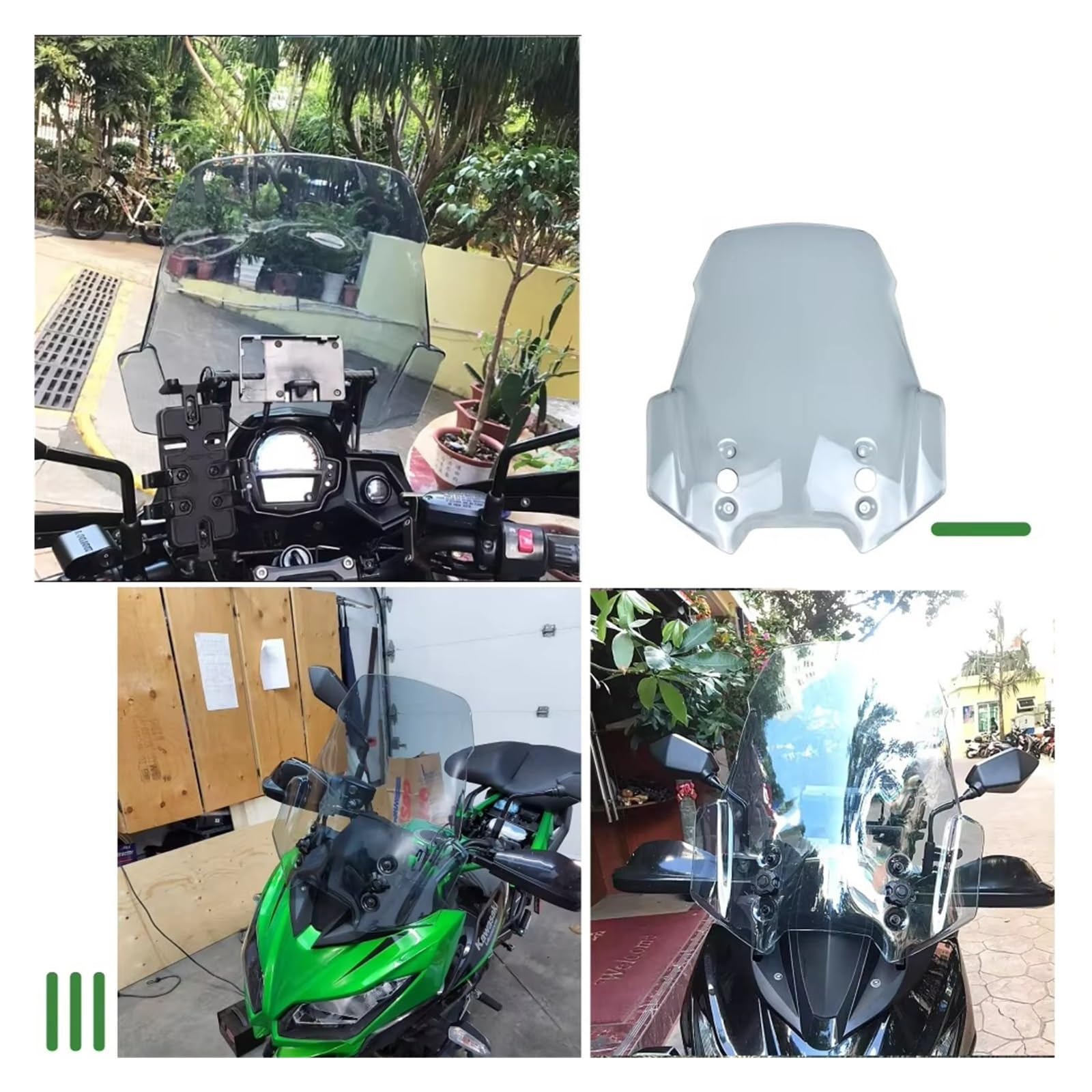 Para Kawasaki Para Versys 1000 650 2015 2016 2017 2018 Para Versys 650 Parabrisas Delantero Deflectores De Aire Parabrisas Del Motor Parabrisas Deportivo Visera Deflector(Clear)