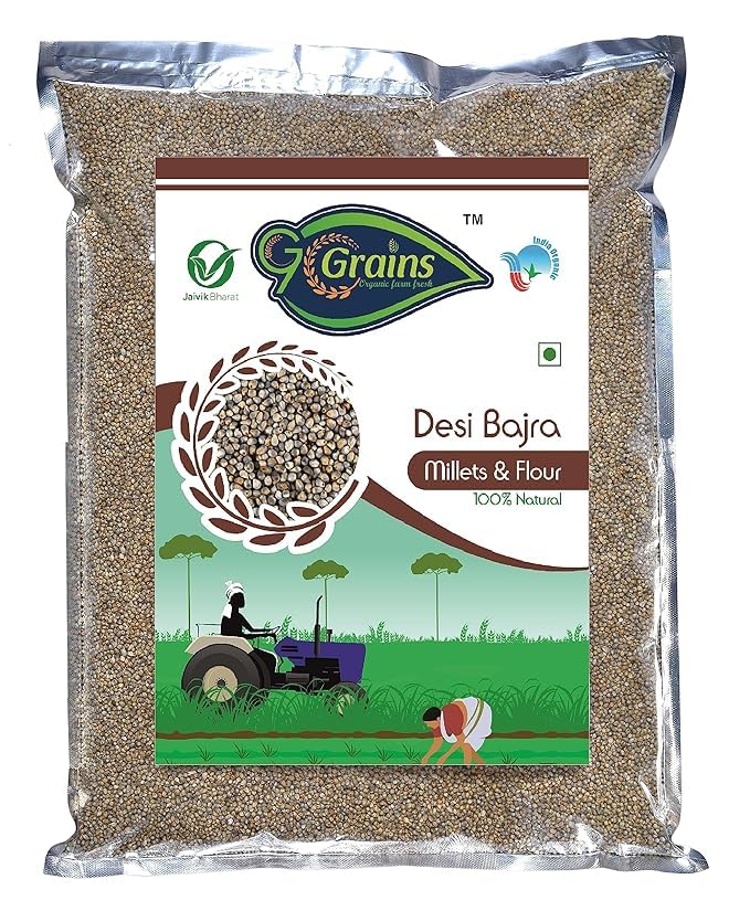 Organic Bajra Whole Grains (10 Kg)| Whole Grains For Eating And Cooking | Premium Grains/Gehu | By G7 GRAINS