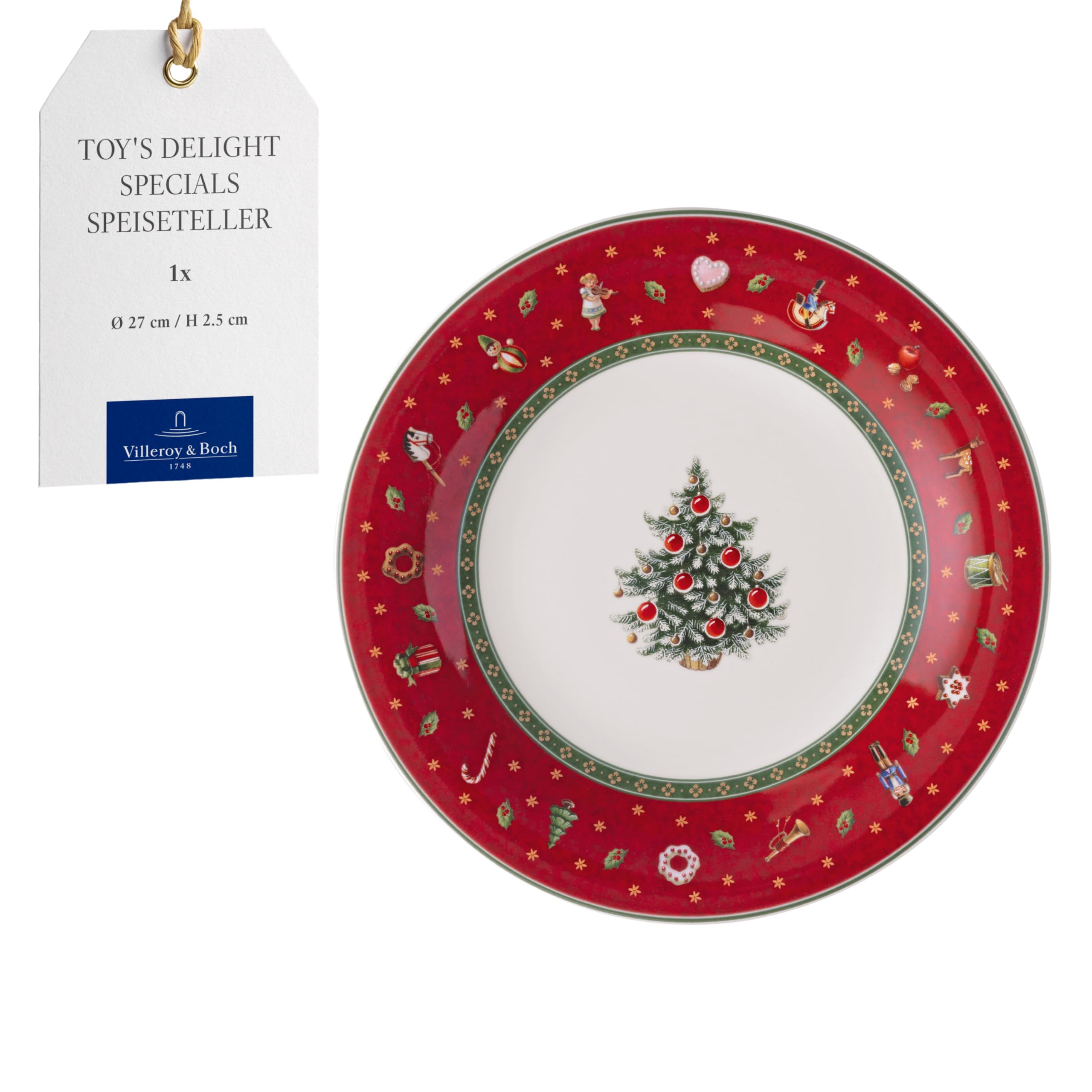 Villeroy & Boch, Toy's Delight Specials Breakfast Dish, Porcelain Dessert Plate with Christmas Motif, Christmas Tableware