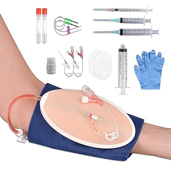 Phlebotomy Practice Kit, IV Insertion Practice Kit for Nursing Students, IV Start Kit for Nurses, Venipuncture Kit for Injection Training