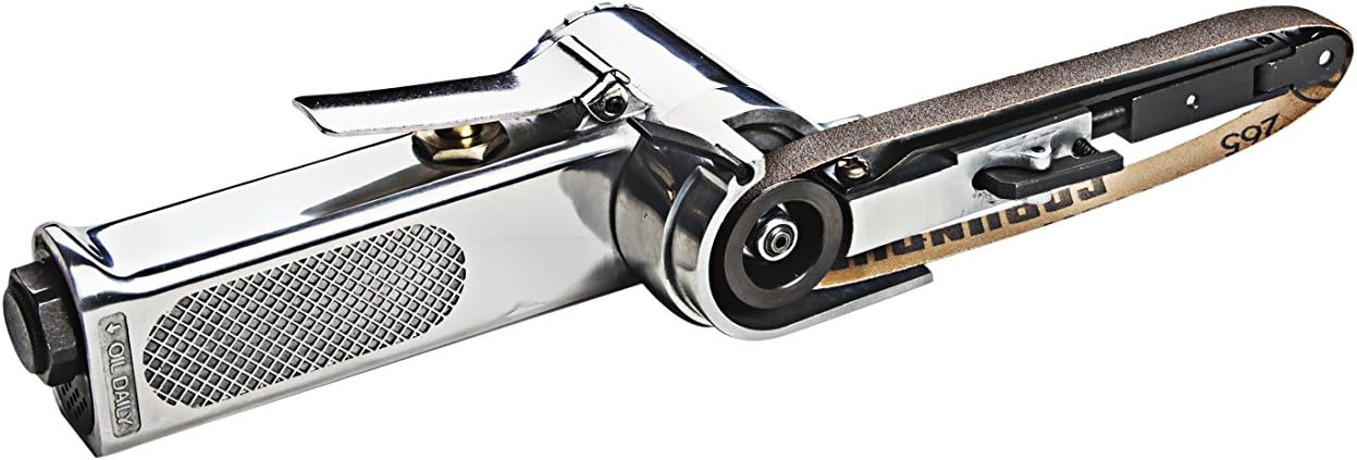 Steelman 3/4-inch (20mm) Belt Sander Automotive Repair Tool for Mechanics, Narrow Profile for Confined Spaces, 360 Degree Rotation, Built-In Regulator, Redirected Exhaust : Automotive