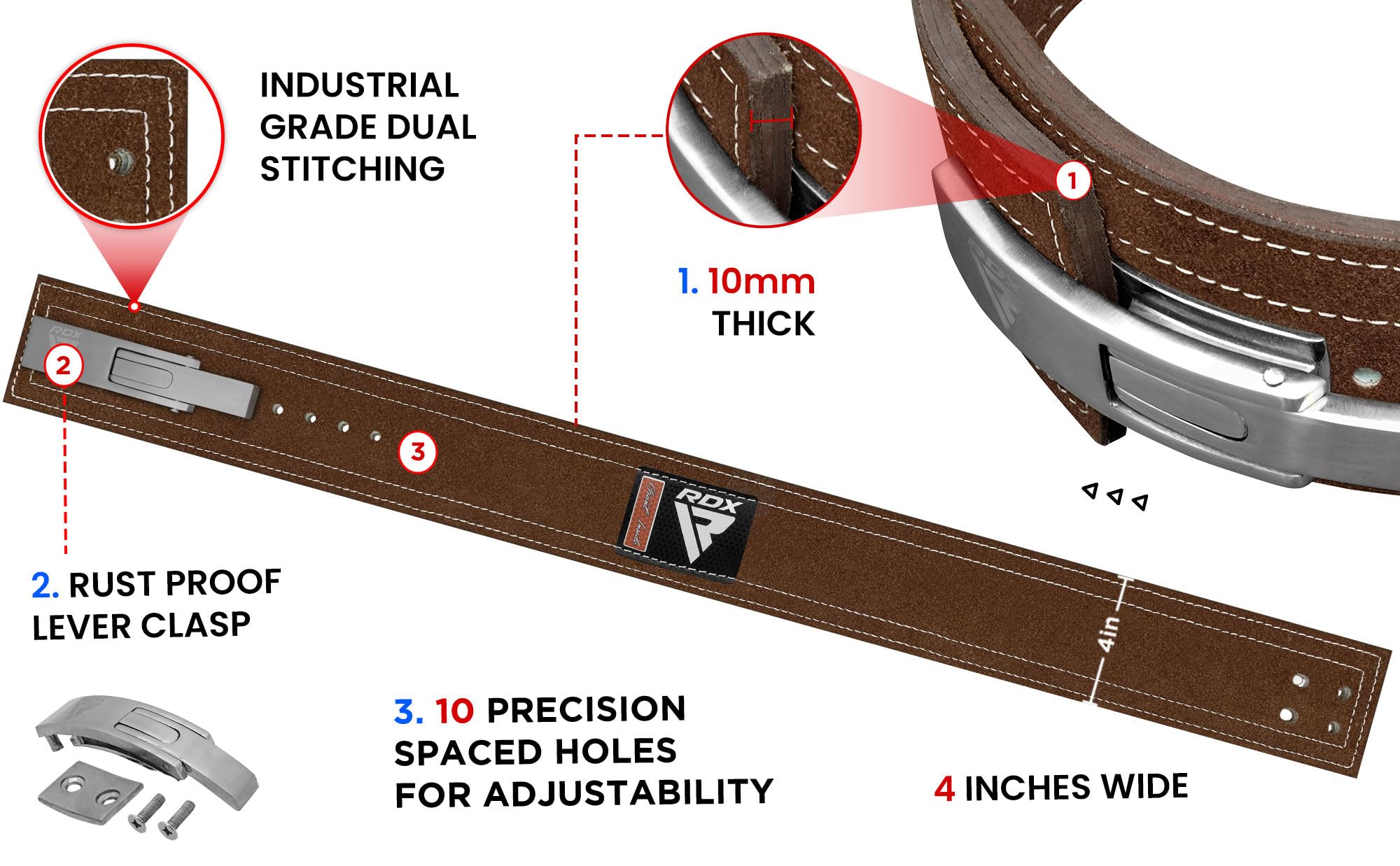 RDX Powerlifting Belt for Weight Lifting Approved by IPL and USPA - Image 4