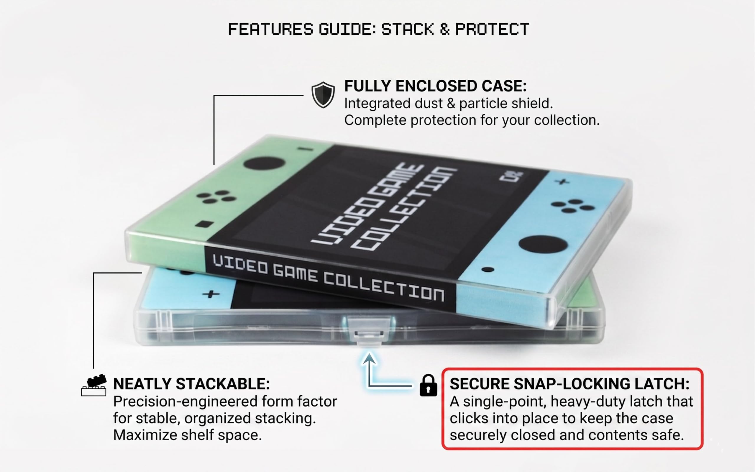 UniKeep - Custodia per Nintendo Switch per cartucce – Può contenere 60 giochi in modo sicuro in schiuma