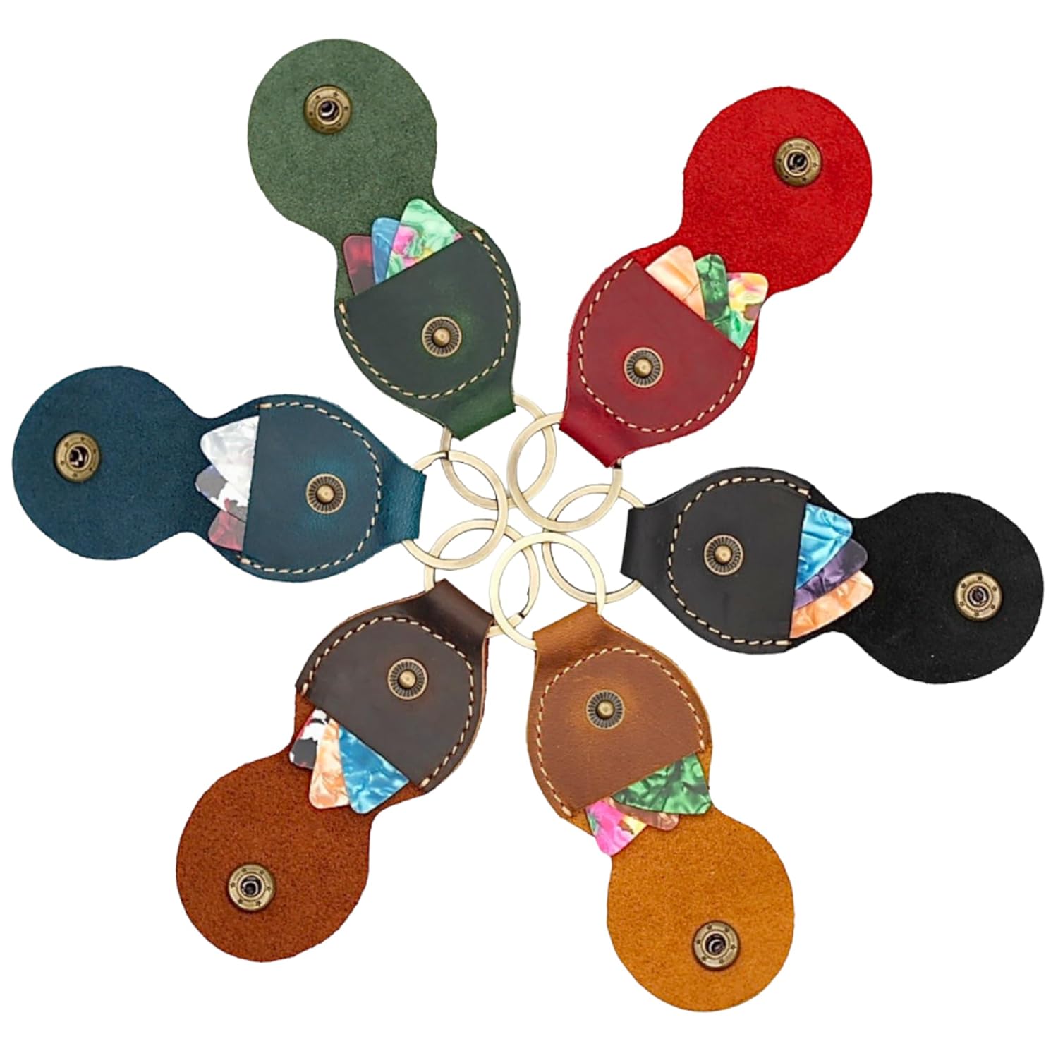 Personalized Leather Guitar Pick Holder and Keychain