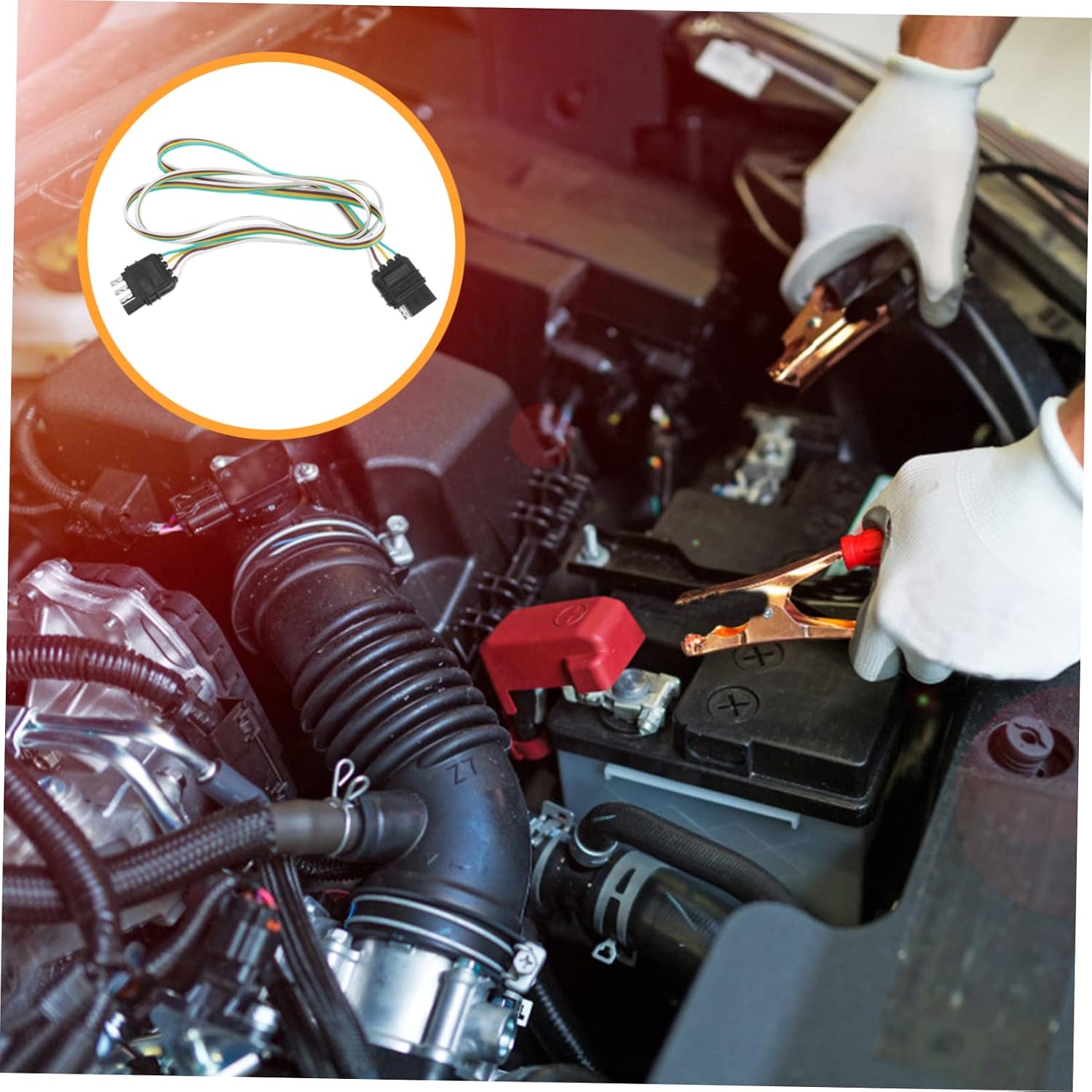 1pc Pin Trailer Wiring Harness Kit Coated Wiring Harness Flat Connector for Tail Lights Easy Installation for Rvs Trucks and Utility Trailers