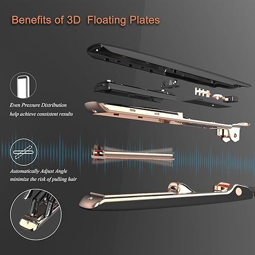 Miniatura 5 de LURA - Planchas planas de titanio de iones negativos para mujeres negras, alisadores de pelo de doble voltaje para mujeres, alisador y rizador de