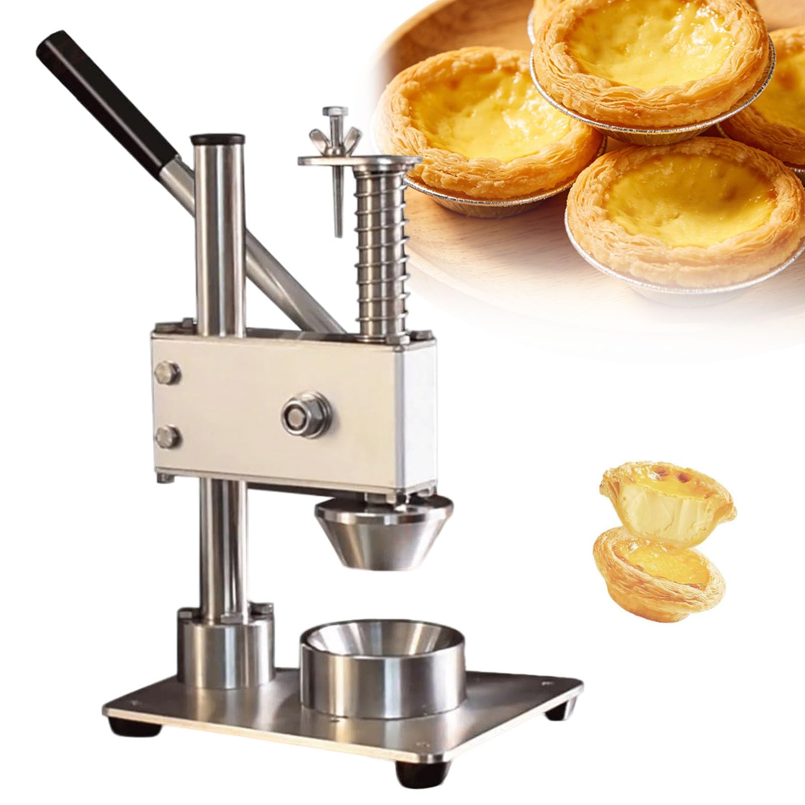 Máquina de prensado manual para tartas de huevo, herramienta de formación de tartas de acero inoxidable, molde comercial para el hogar, restaurante, tienda de pasteles, perfecta para hornear