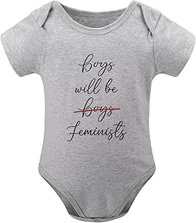Boys Will Be Feminists Plain Baby Onesie Short Sleeve Baby Girl Take Home Outfit White Cute Baby Girl Clothes 0-3
