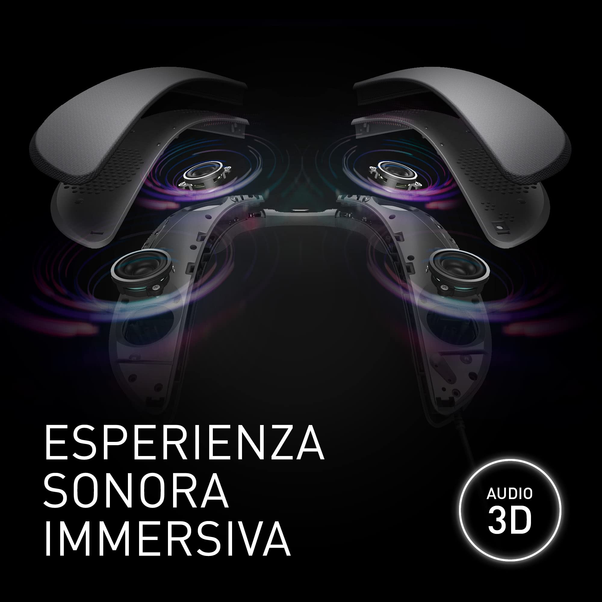 Panasonic SC-GN01, Sistema di Altoparlanti da Gioco, Cuffie Indossabili, 4 W, Design Ergonomico, 3 Modalità Audio, Microfono Incorporato, USB