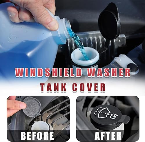 Miniatura 5 de Ziciner Tapa de depósito de líquido para limpiaparabrisas de automóvil, cubierta de tapa de anillo de tanque de botella de almacenamiento de