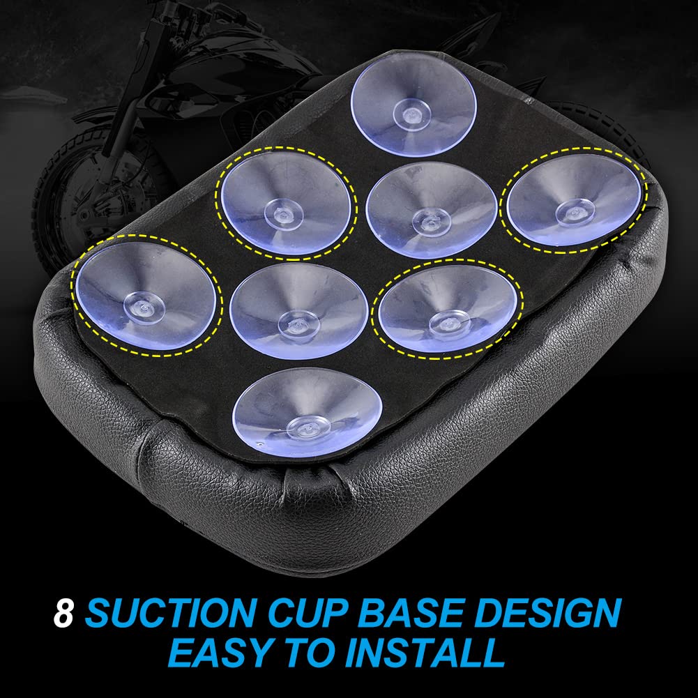 Sedile Passeggero Per Moto Pelle Di Coccodrillo Nero Sedile Per Moto A Ventosa Sedile Posteriore Per Sedile Passeggero per H-harley Davidson Bobber Chopper (8 Ventose - Nero)