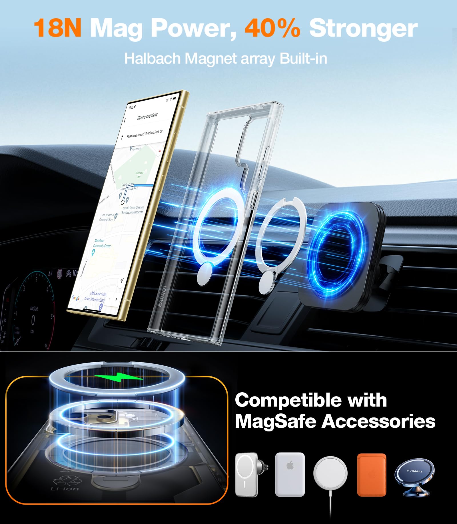 Amazon.com: TORRAS 360°Spin Magnetic Kickstand for Samsung