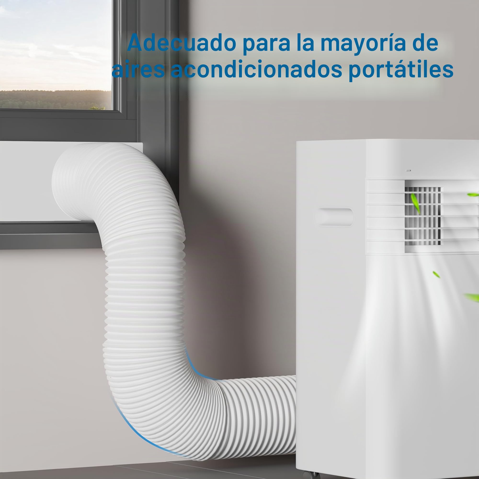 Hon&Guan Tubo Aire Acondicionado Portatil 150mm/135mm Interior Hasta 2 m, Ventilación Climática Manguera Alargadora Flexible,en Sentido Antihorario Material PP Resistente (Φ15cm/Longitu 2M)