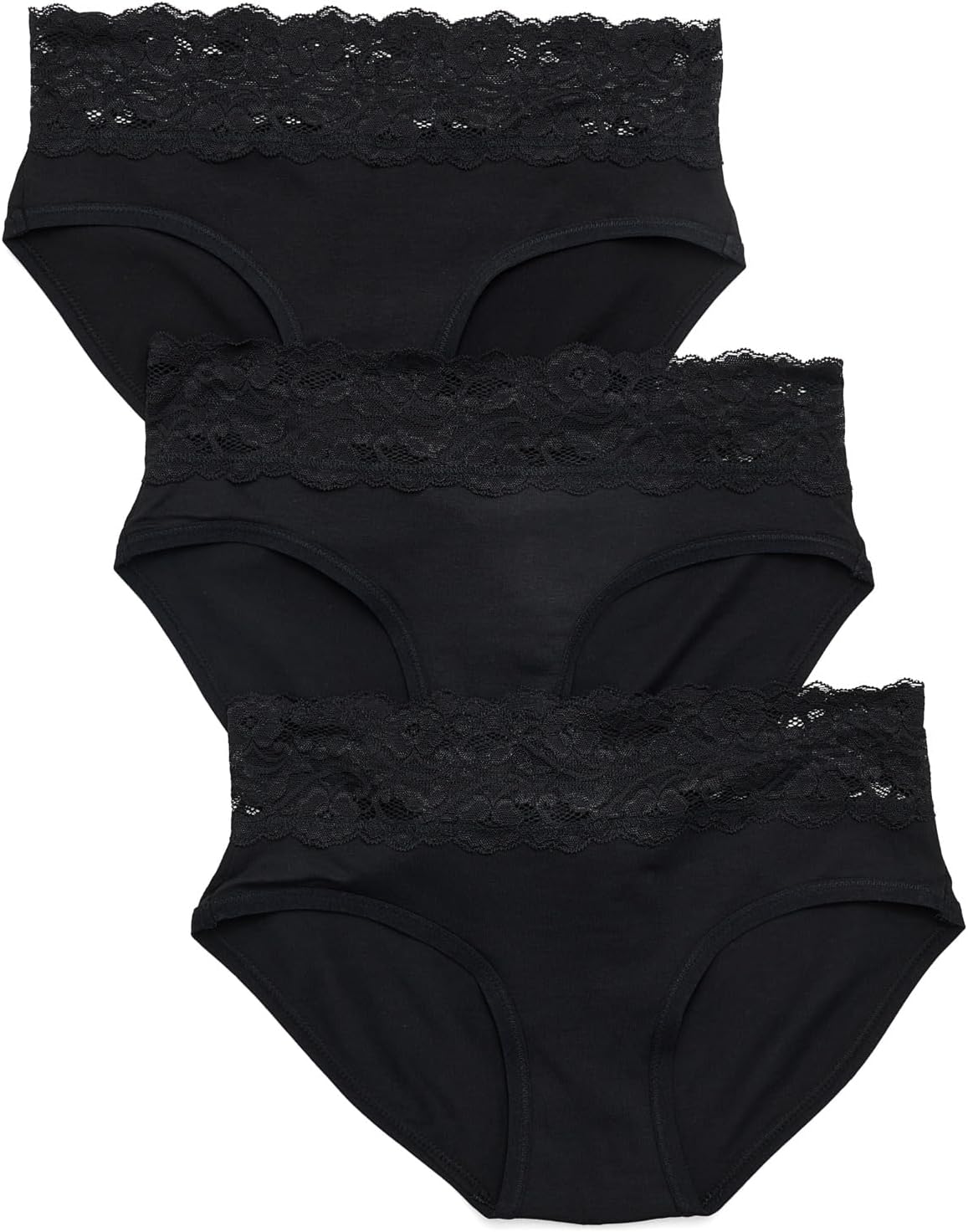 Pact womens Lace Waist Brief 3-pack