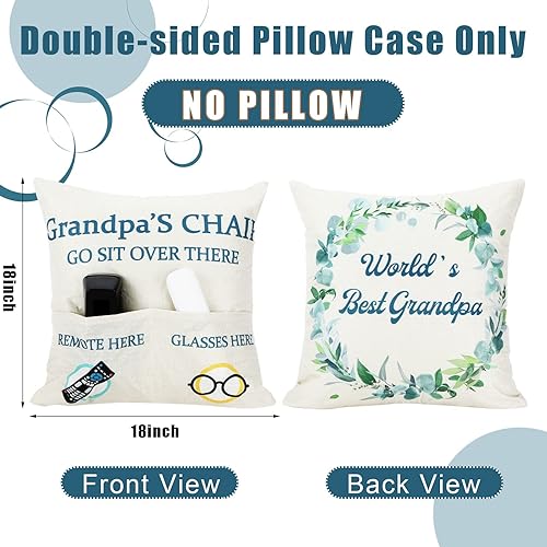 Miniatura 9 de Regalos para abuelos, funda de almohada de 18 x 18 pulgadas, juego de calcetines con texto en inglés "I'm Not Sleep", regalos para abuelos de