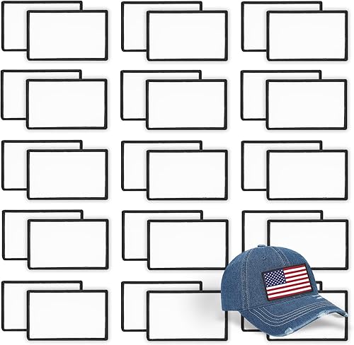 30 parches de sublimación  Parches en blanco para planchar para manualidades, sombreros, gorras, mochilas, uniformes (rectángulo30 piezas) -3.15 x