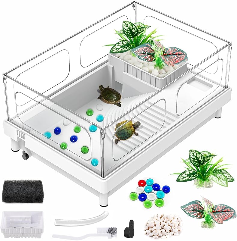 Aquaterrário para Pequenos Répteis GOZILLA em Acrílico Transparente com Drenagem, Branco, GZ-390W tank