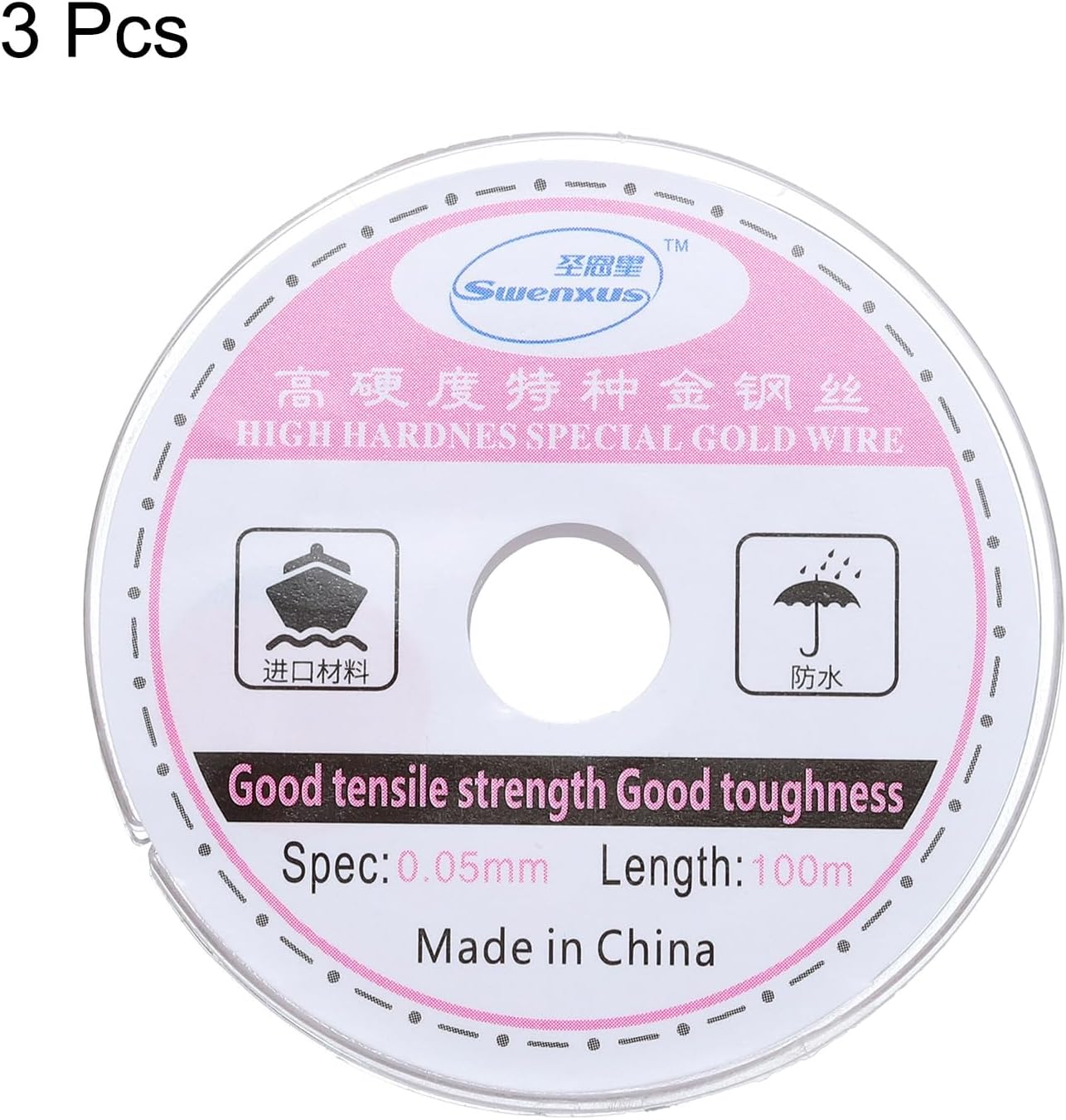 MECCANIXITY 3pcs 100m/328ft Molybdenum Screen Cutting Wire Line Phone LCD Cutting Wire Glass Separate Repair Tool, 0.05mm
