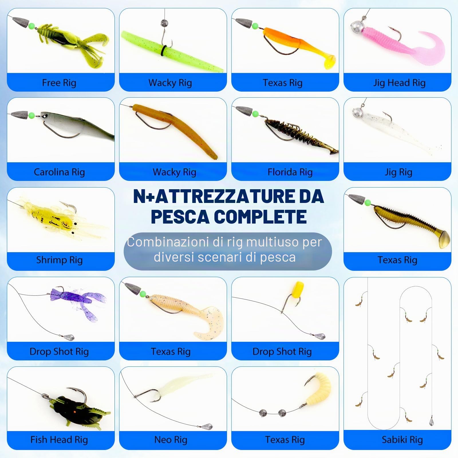 Set di 460 esche da pesca con grande scatola a 3 strati – Accessori da pesca completi con pinze, ganci, crankbait, svasatori, jig, piombo e molto altro ancora – regalo per uomini