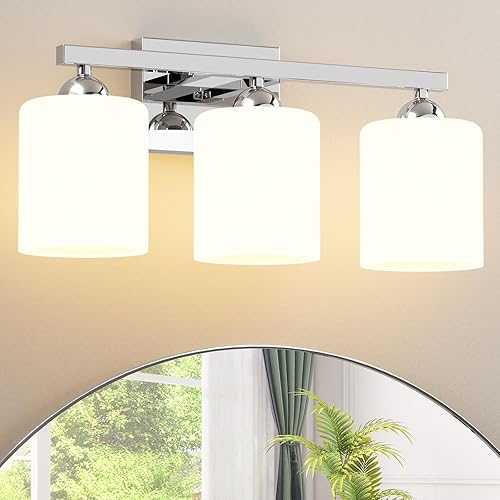 Miniatura 95 de Quntis Lámparas de baño negras de 4 luces con 5 modos de color, lámpara de tocador moderna regulable de 27 pulgadas sobre espejo, lámpara de pared