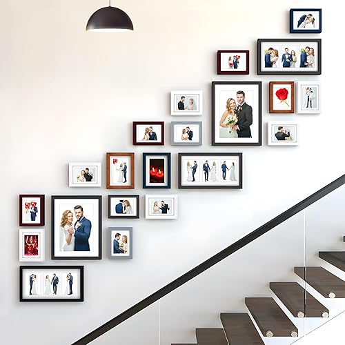 Miniatura 8 de RPJC - Marcos de 14 x 18 pulgadas hechos de madera maciza, para exhibir fotos de 11 x 14 pulgadas, con paspartú, o de 14 x 18 pulgadas, sin paspartú