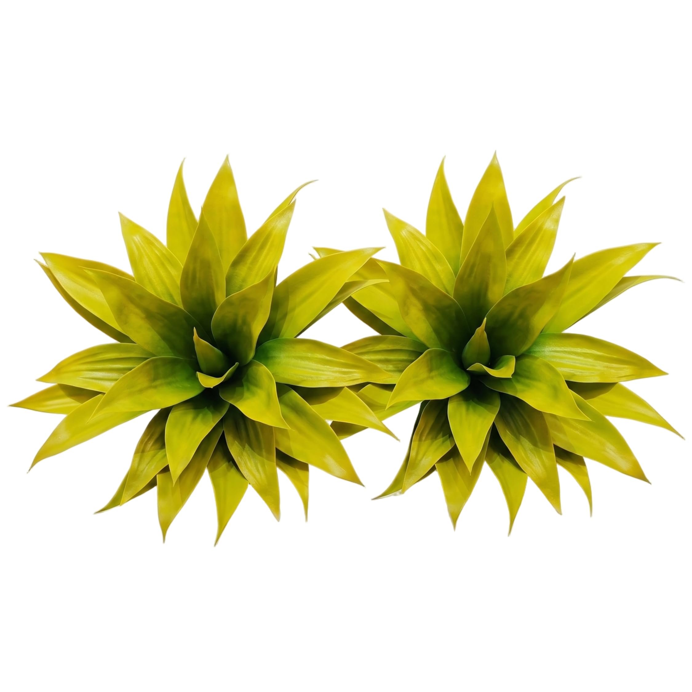 Monwssoe Artificial Plants, Agave Plant Artificial, 2pcs Agave Plant Outdoor - Lifelike Faux Plants Decor, Low-maintenance, Yellow, 21.26'' H X 26.77'' W
