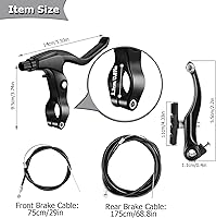 Vista 2 de Set de Frenos para Bicicleta, Kit Completo de Frenos para la Mayoría de Bicicletas de Montaña, Frenos MTB Híbridos Delanteros y Traseros, Kit
