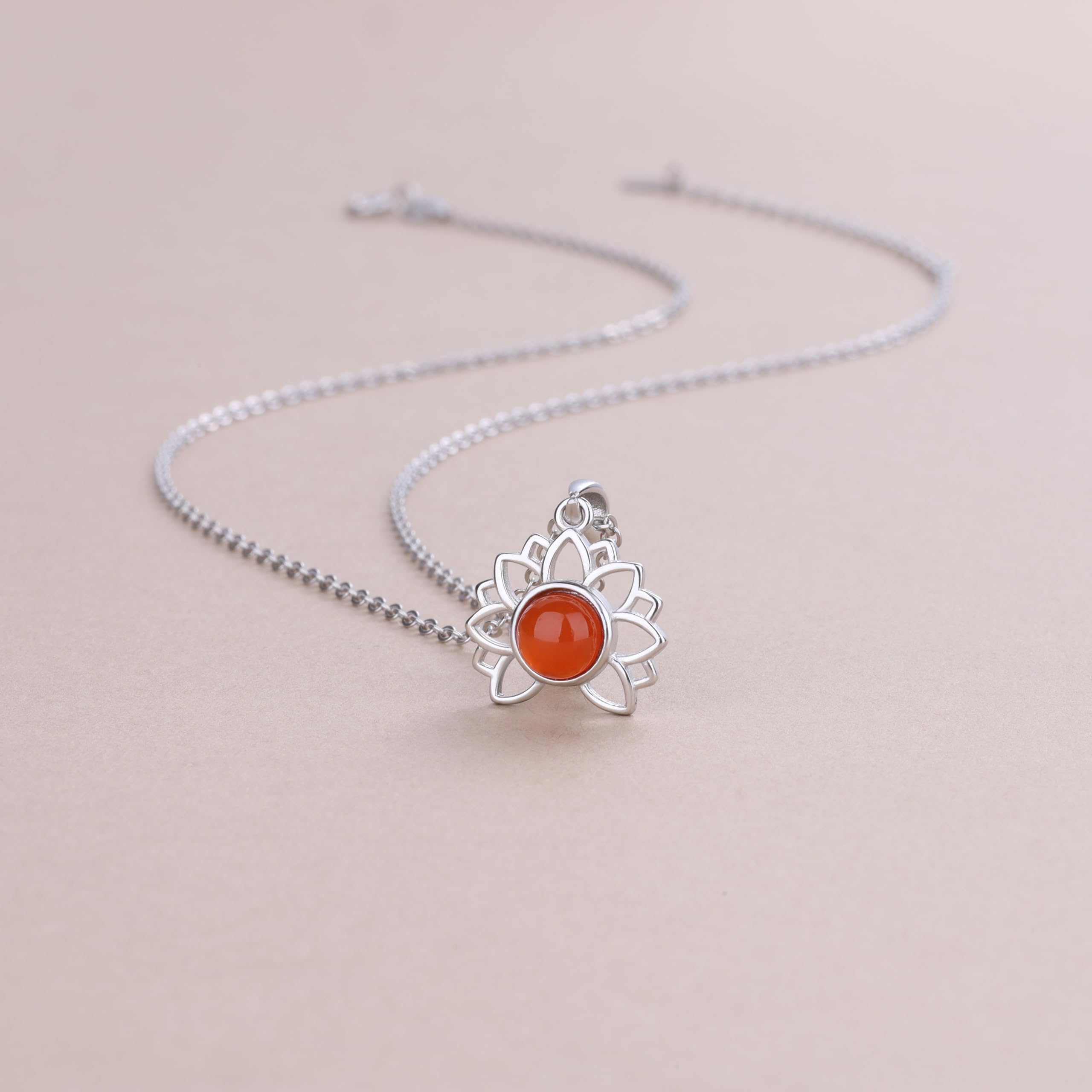 COAI Collier Argent 925 Pendentif Fleur de Lotus Femme