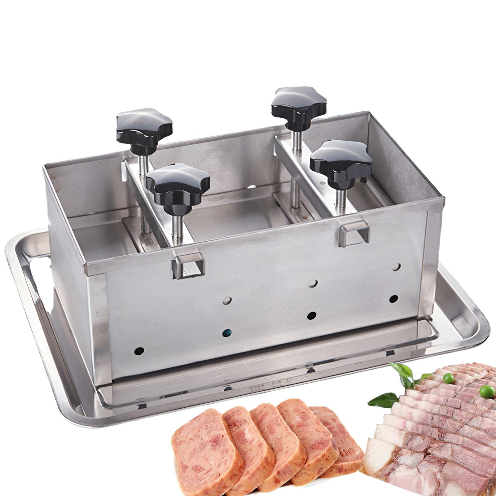 Stampo per hamburger in acciaio inox, con pressurizzazione a doppia vite, per hamburger ripieni, cursori, barbecue, carne bovina, capacità 1 kg