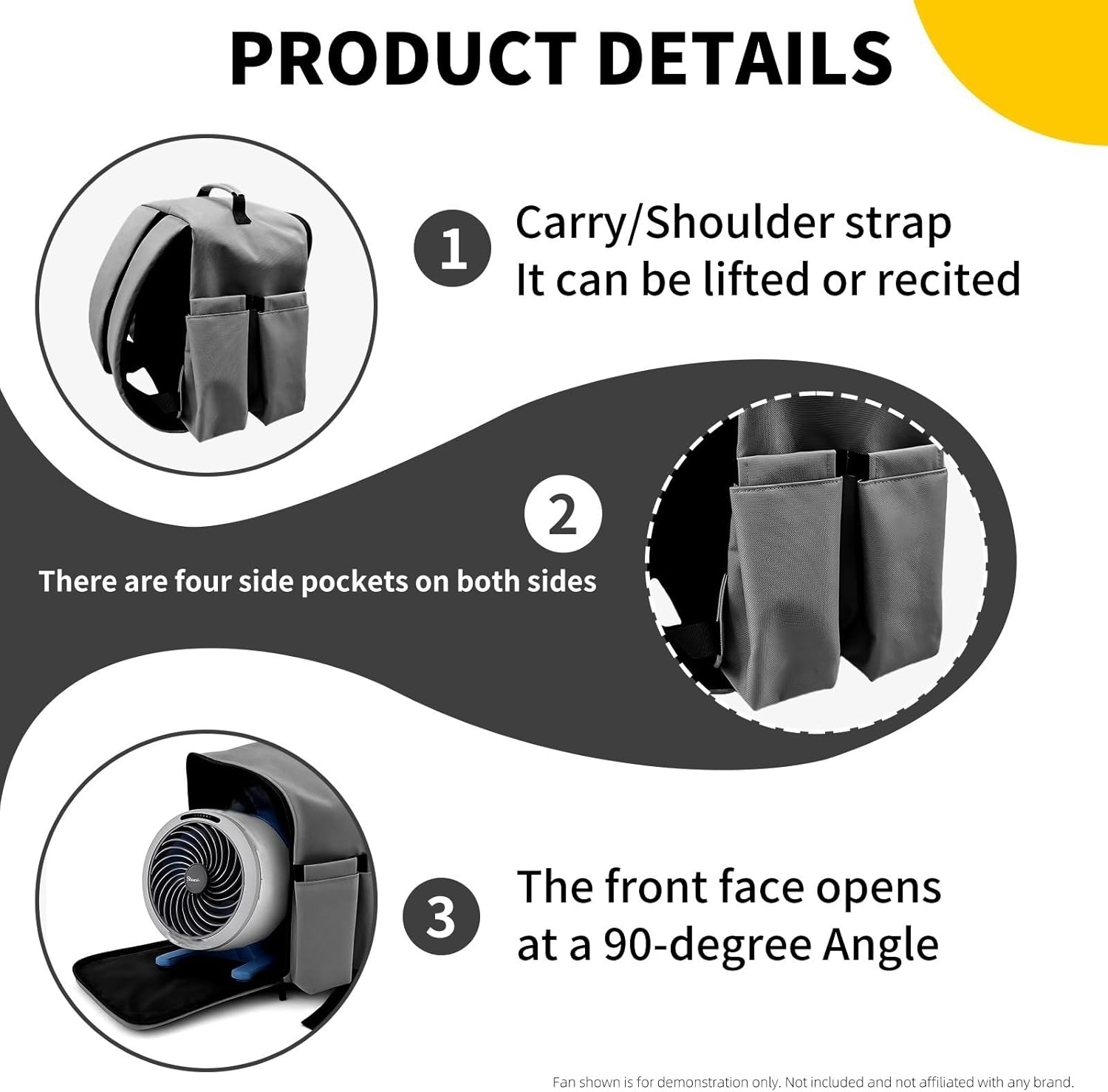 Aimery Travel Bag for Shark FlexBreeze HydroGo| Portable Bag for Shark Flex Breeze Fan| Compatible with FA05X Family only (Grey)